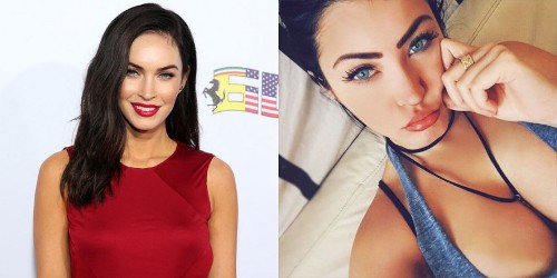  Claudia Alende và Megan Fox. Người mẫu Brazil có tên Claudia Alende có ngoại hình nóng bỏng hệt như mỹ nhân Megan Fox. Chính vì ngoại hình giống Megan Fox này mà Claudia được người hâm mộ đặt cho biệt danh Megan Fox Brazil. Nhiều  cặp sao nữ Hollywood khác cũng giống nhau y hệt.